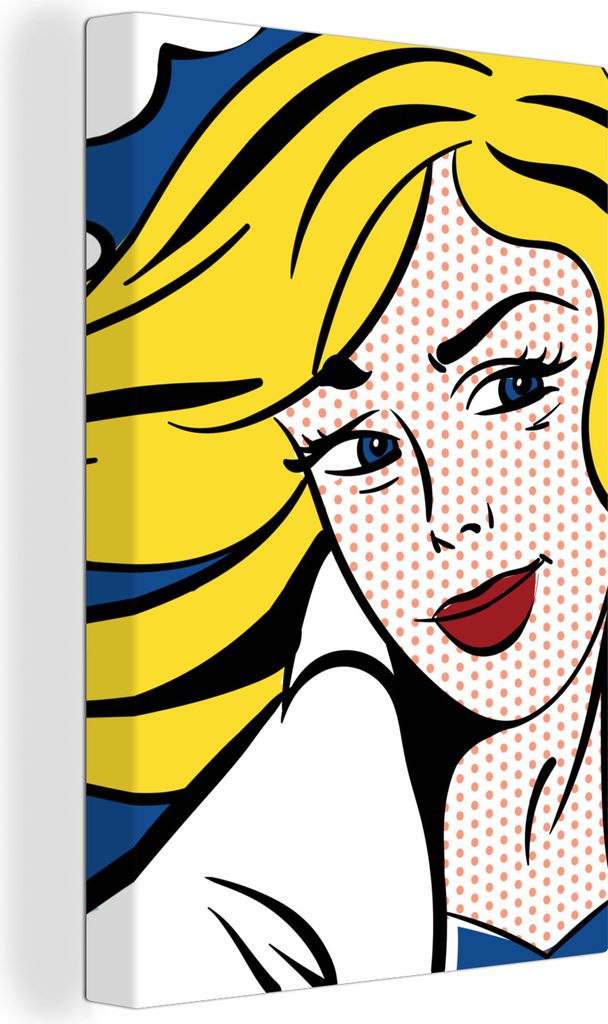 OneMillionCanvasses - Leinwandbilder - 90x140 cm, Pop-Art-Frau mit Blick zur Seite, Wandbilder Kunstdruck Wanddekoration - Wandschmucke - Schlafz...