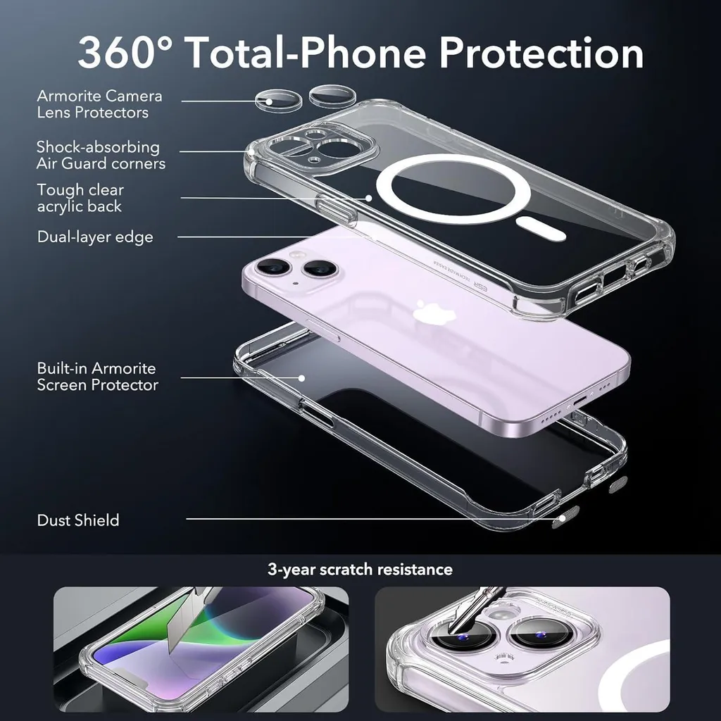 Coque MagSafe iPhone 14 Antichoc - Protection Robuste et Transparente à 360° - 3