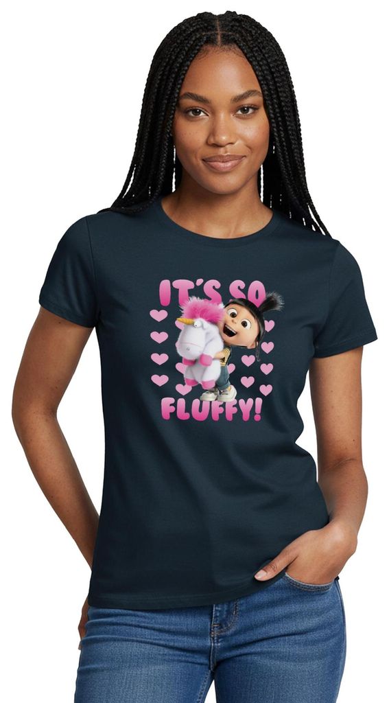 Spreadshirt Minions Agnes Mit Einhorn Despicable Me Frauen T-Shirt, S, Navy