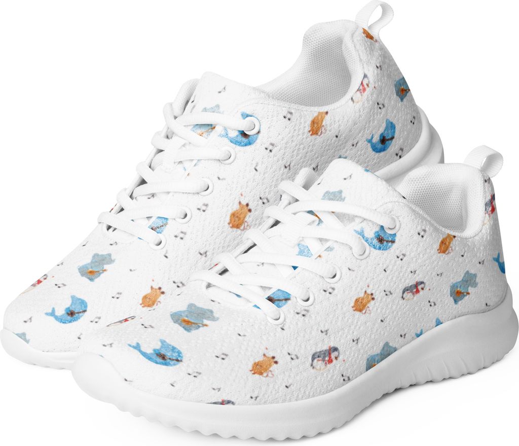 Mr. & Mrs. Panda Sneaker Damen Big Band Größe 38 1/2 - Weiß - Geschenk, Tiere, Bunt, Damensneaker, Frauen Turnschuh, Musik, Pinguin, Maus, Elefa...