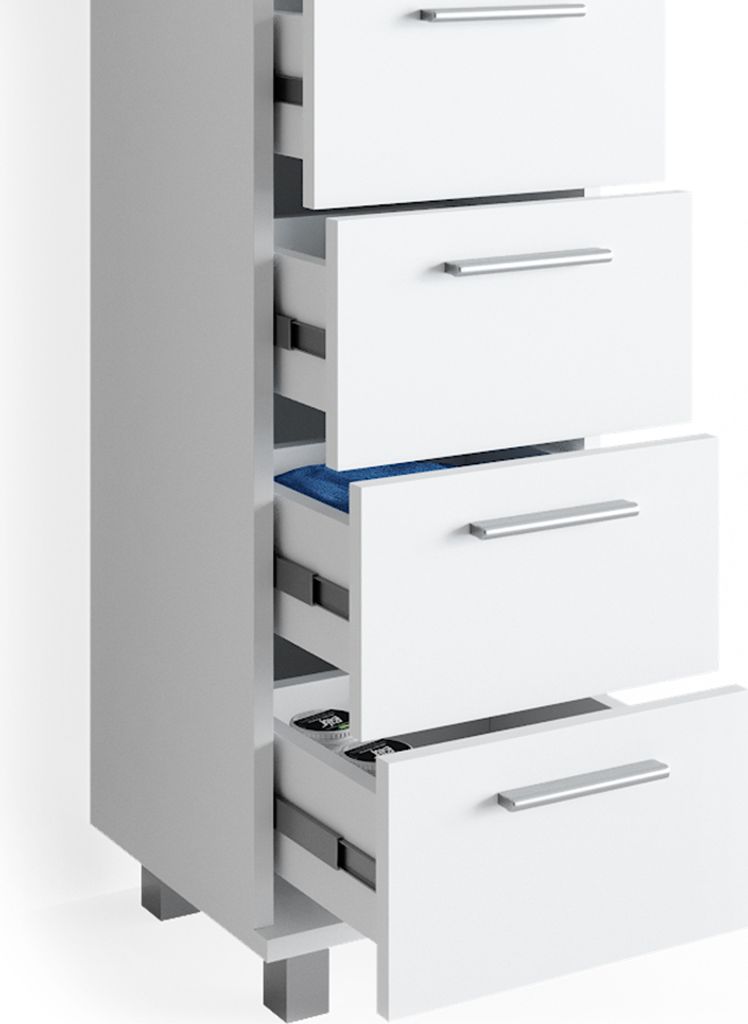 Vicco Badschrank Ilias, 30 x 95 cm, Weiß Produktbild 6