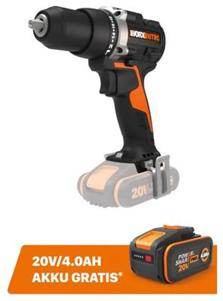 Perceuse sans fil WORX Nitro 20V WX102.9 moteur Brushless 60Nm sans fil - 6