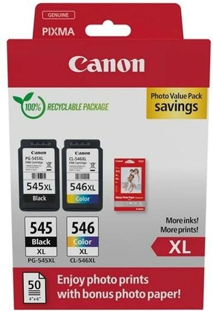 Cartouche d'encre Canon PG-545XL CL-546XL pack de 2 authentique