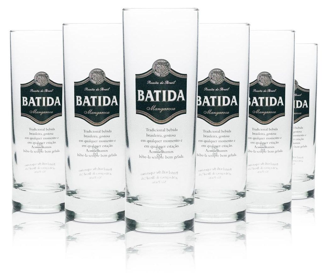 6x Batida de Coco Likör Glas Longdrink schwarzes Logo Produktbild 
