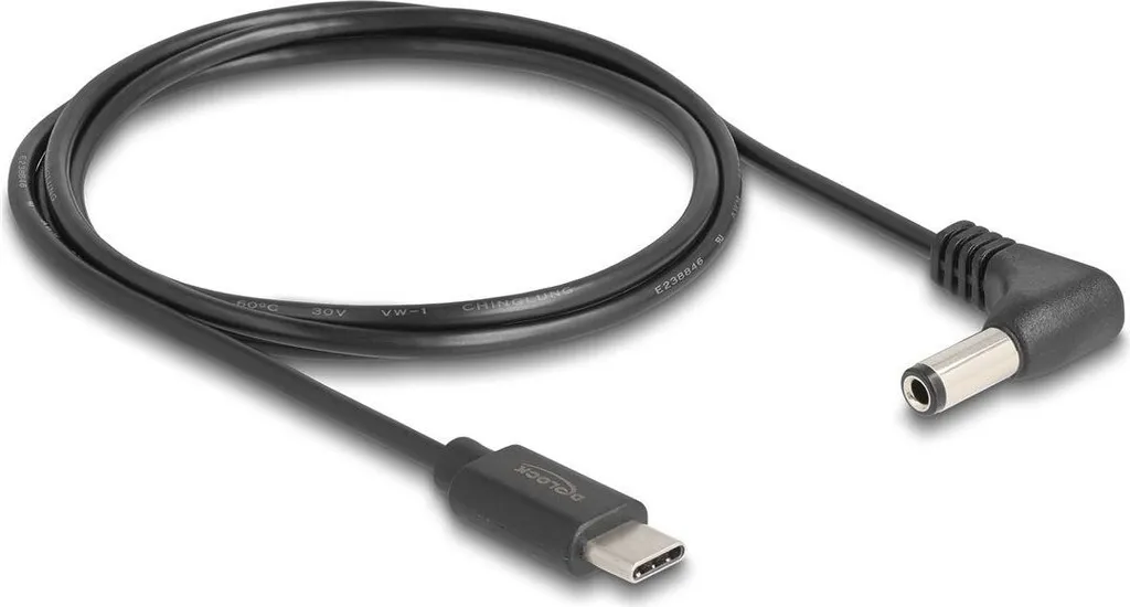 Câble Power USB-C vers DC 5,5mm x 2,5mm avec Connecteur Coudé à 90°