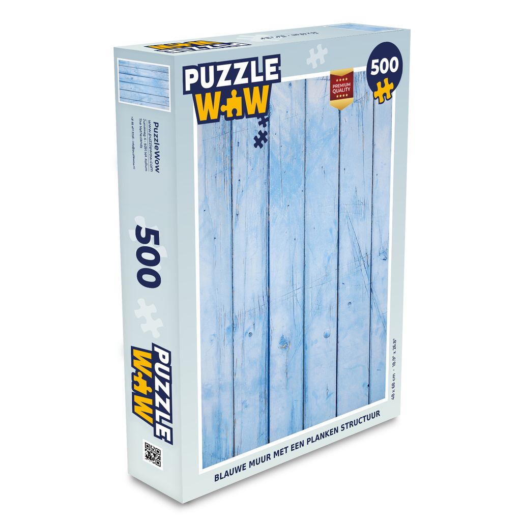 MuchoWow Puzzle 500 Teile Blaue Wand mit Bohlenstruktur - Denken - Spiel - Toy