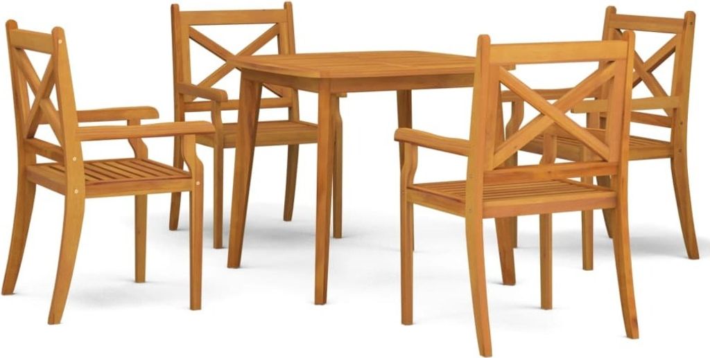 Möbel 5-tlg. Garten-Essgruppe Massivholz Akazie - Gartenmöbelgarnituren 3058000