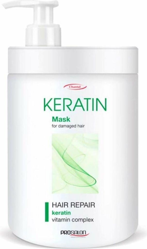 A white pump bottle of hair mask.