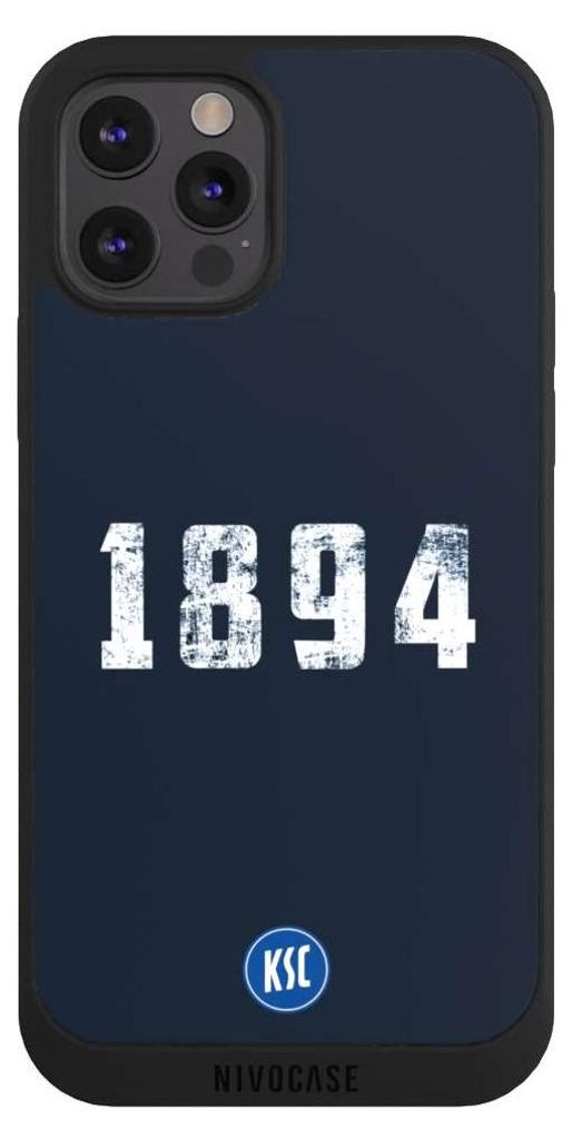 NIVOCASE Handyhülle für Apple iPhone 12 Pro Max Hülle NIVOpure Case Schwarz Bundesliga KSC Karlsruher SC