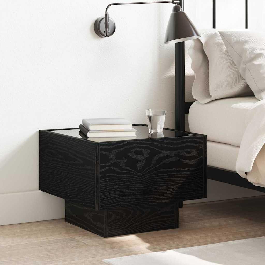 Badschrank Schwarze Eiche 40 x 40 x 30 cm Engineered Wood, Glas, Nachttische & -schränke Design Möbel Neu