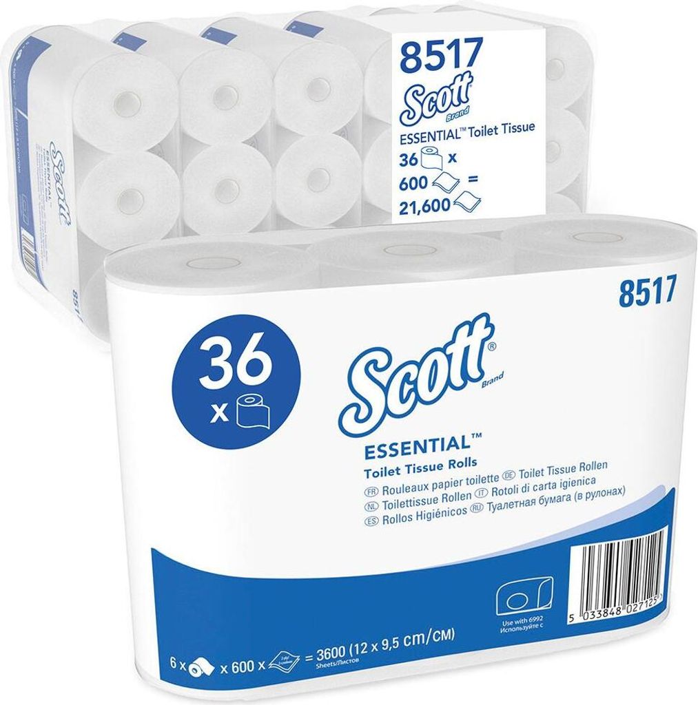 Scott ESSENTIAL Toilettenpapier Standard / Weiß 6 Rollen