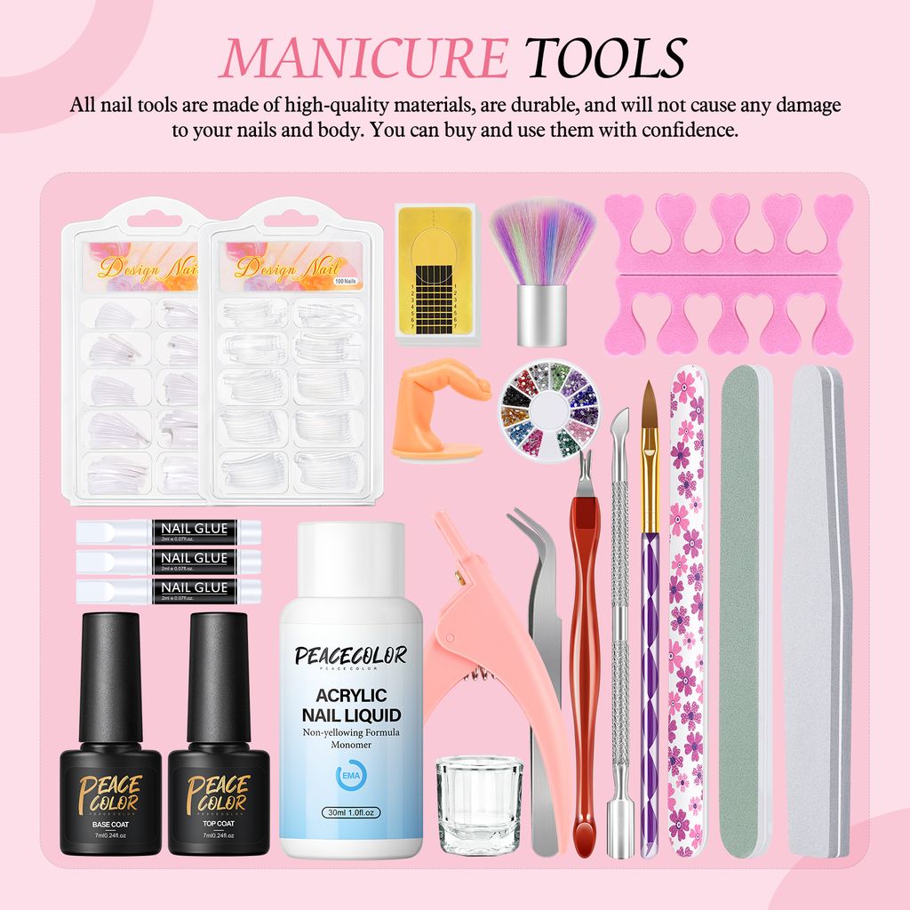 Acryl Nagelset Acryl Pulver Nägel Kit 3 Farben Acryl Nagel Produktbild 8