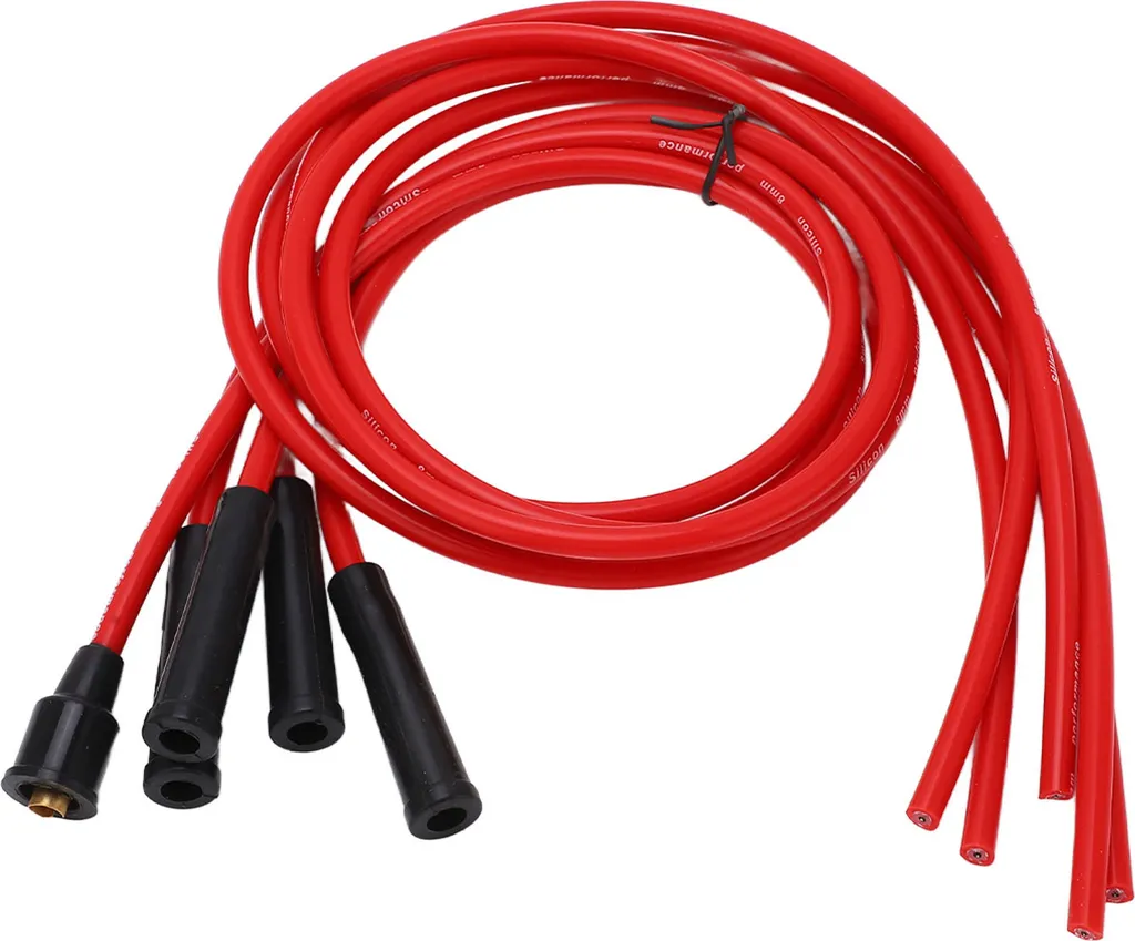Cavi Accensione Silicone Rosso 8mm 1m - Kit Universale Auto d'Epoca