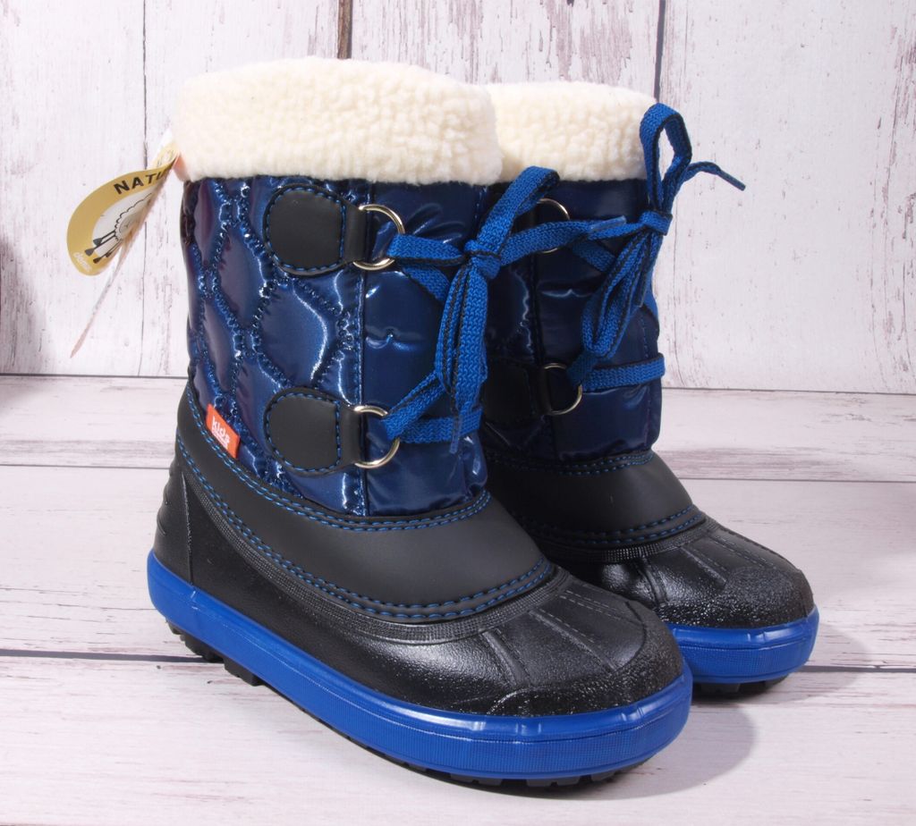 DEMAR Kinder Schneeschuhe Winterstiefel Boots Winterschuhe gefüttert Furry A Blau 20/21