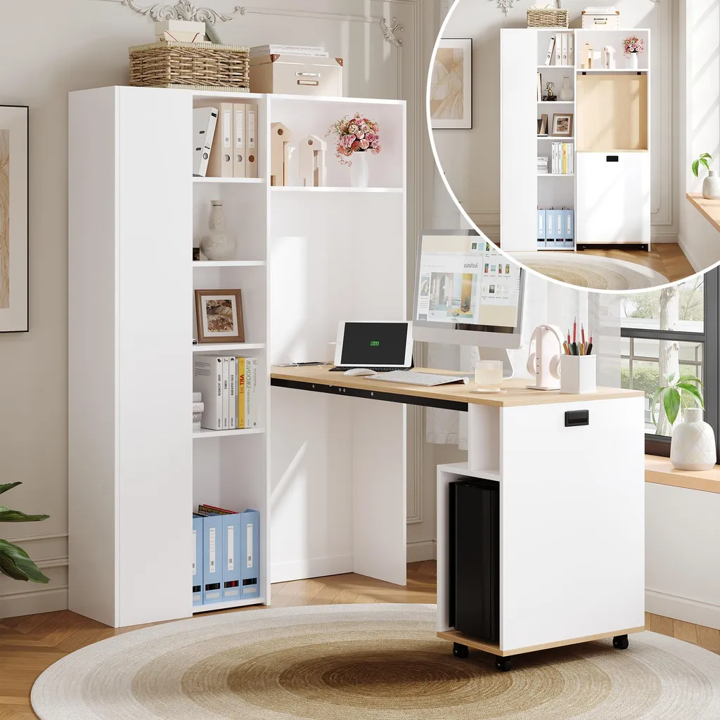 Table Informatique Pliante avec Prises Intégrées Anti Rallonge - 5