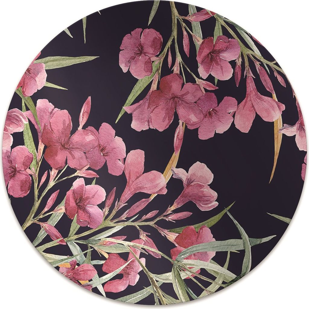 Rundmatte - Stuhlunterlage Bürostuhlunterlage - Rund Ø 100 cm - Bodenmatte - Fußmatte - Aquarellblumen