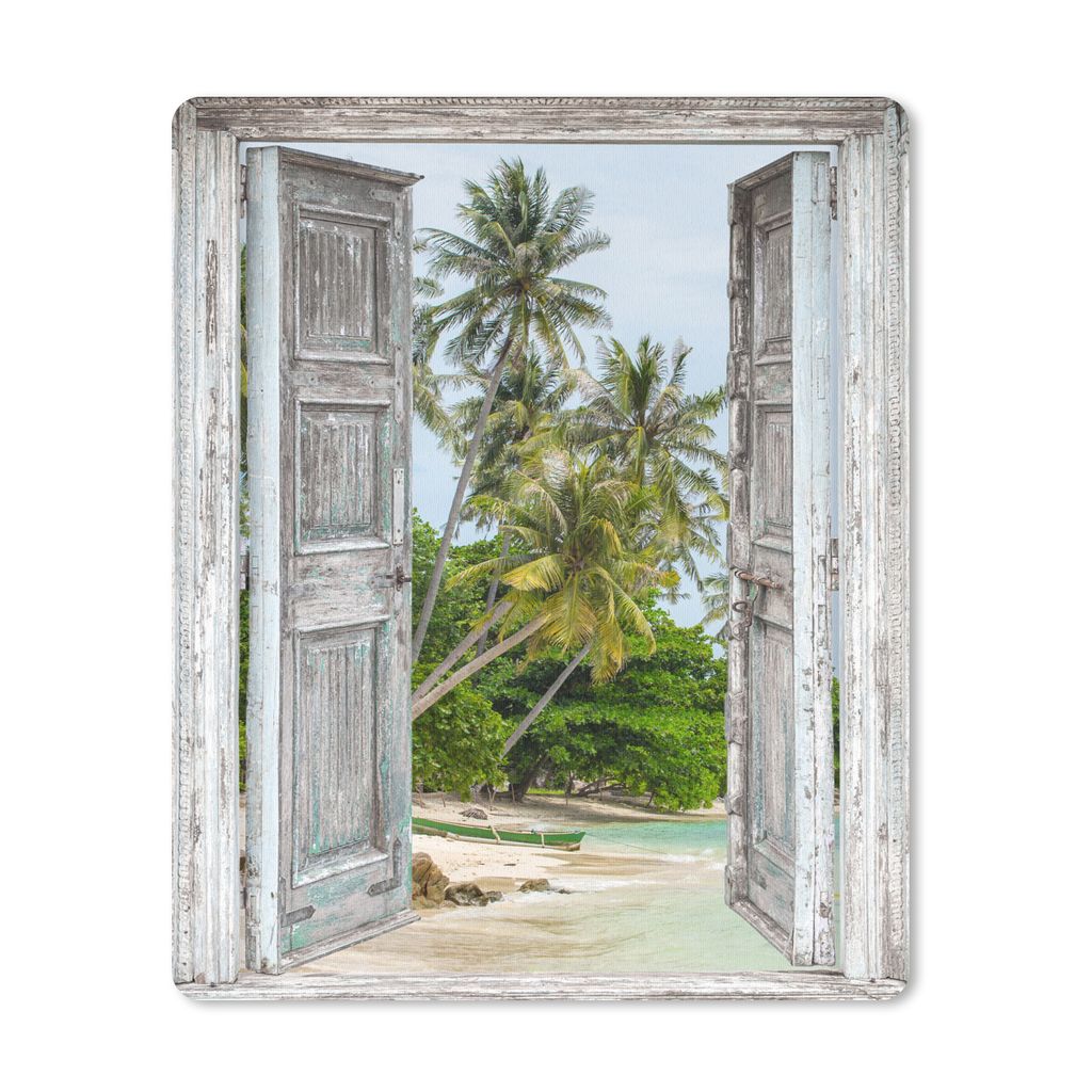 MuchoWow Mauspad Mousepad Tropisch - Palme - Blick - Meer 30x40 cm - Mousepads - Maus Mat - Pad - Mausunterlage - Mausmatten