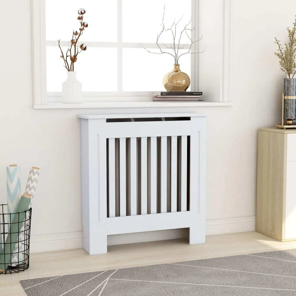 vidaXL Rivestimento per radiatori in MDF bianco 78 cm - 9