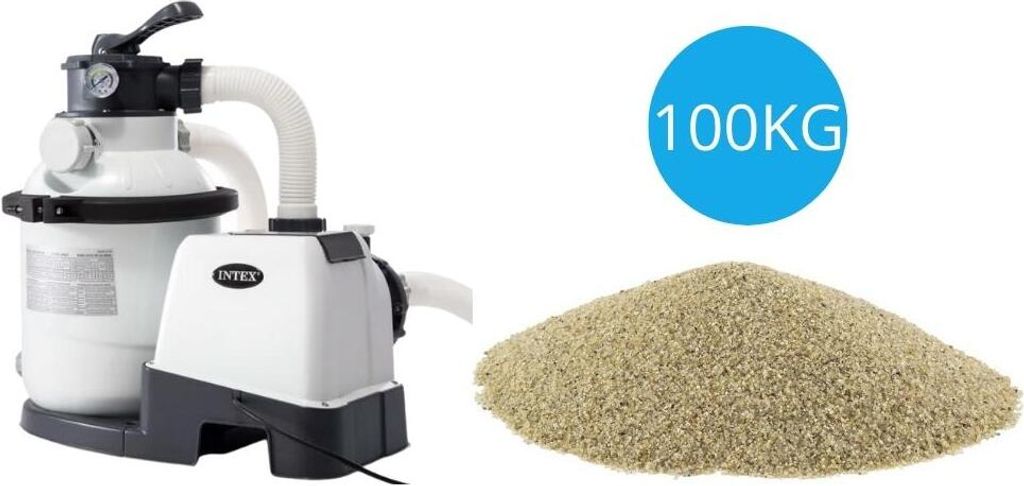 Intex - Sandfilterpumpe 5700 L/u & Filtersand 100 kg