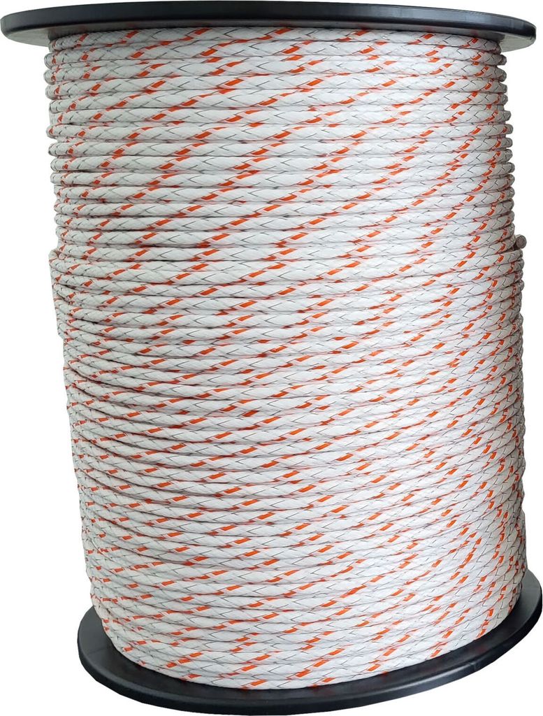 Weidezaunseil Premium - weiß/orange - 500 m, 11 Leiter