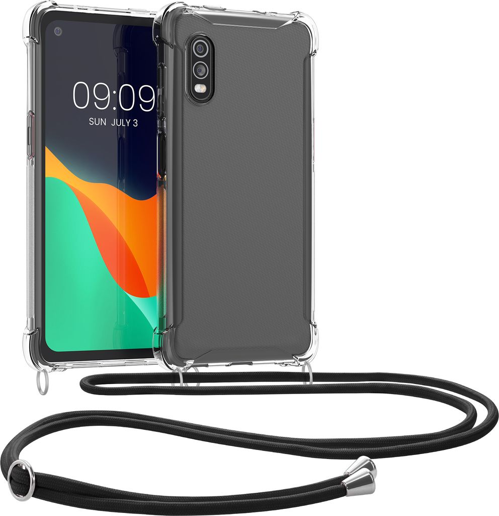 kwmobile Necklace Case kompatibel mit Samsung Galaxy Xcover Pro Hülle - Silikon Cover mit Handykette - Band Handyhülle Transparent