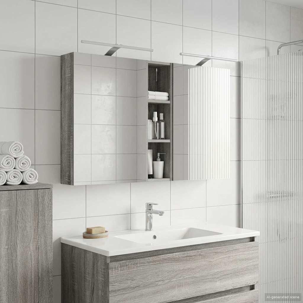 Maison Exclusive - Badezimmerschrank-Set 3 pcs 120 x 14,5 x 70 cm Holzwerkstoff
