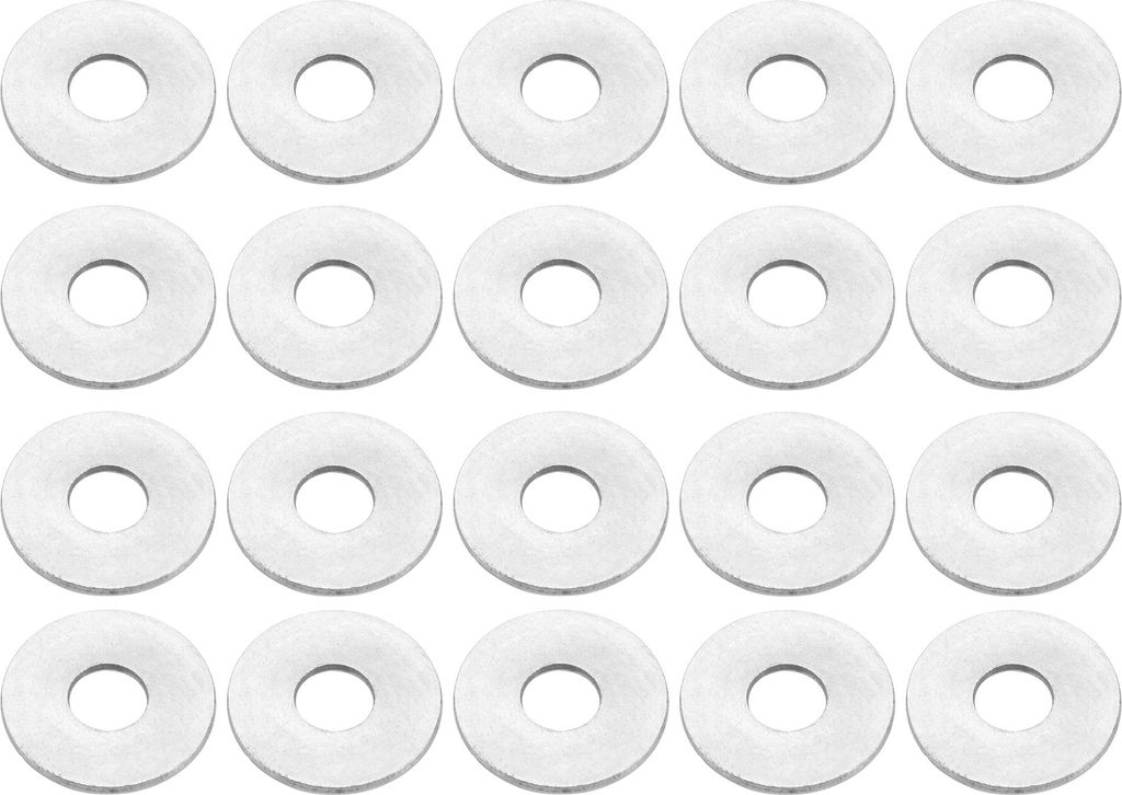 Universelle Unterlegscheibe, 10mm ID 25mm OD 1,5mm Dicke, langlebig, Edelstahl, Silberton, 20 Stück