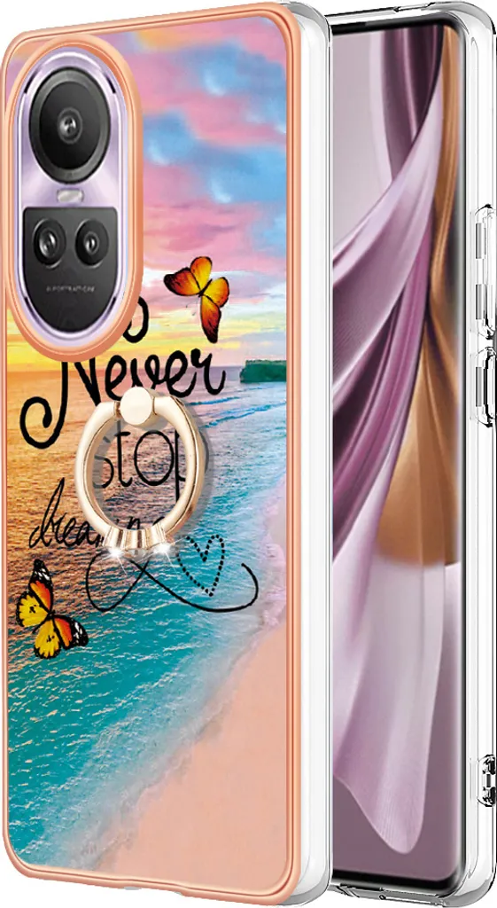 Cover Oppo Reno10 Pro 5G Glitter & Oro | Custodia con Ring Holder