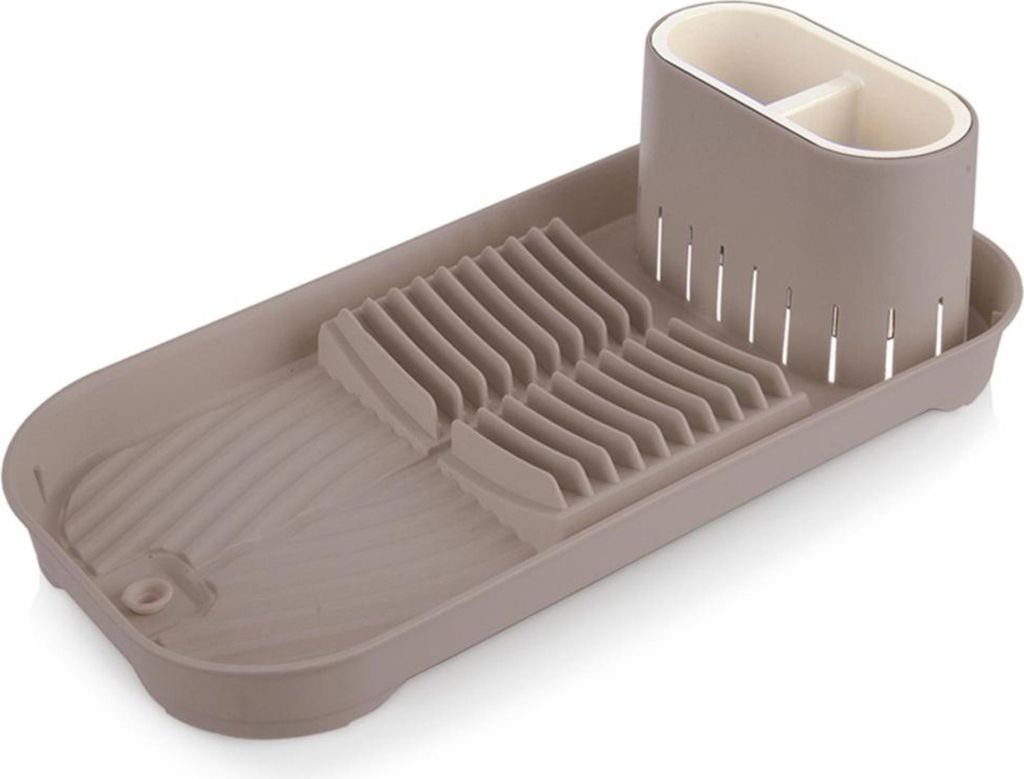 Orion | Geschirr Abtropfständer - Braun - Geschirrständer - Abnehmbares Trockengestell für Spülbeckenteller -für 10 Teller