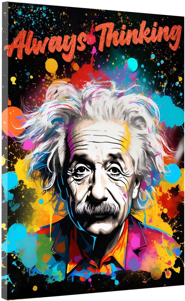 Albert Always Thinking Leinwandbild Wandbild Kunstdruck XL Deko: 120x160x4cm