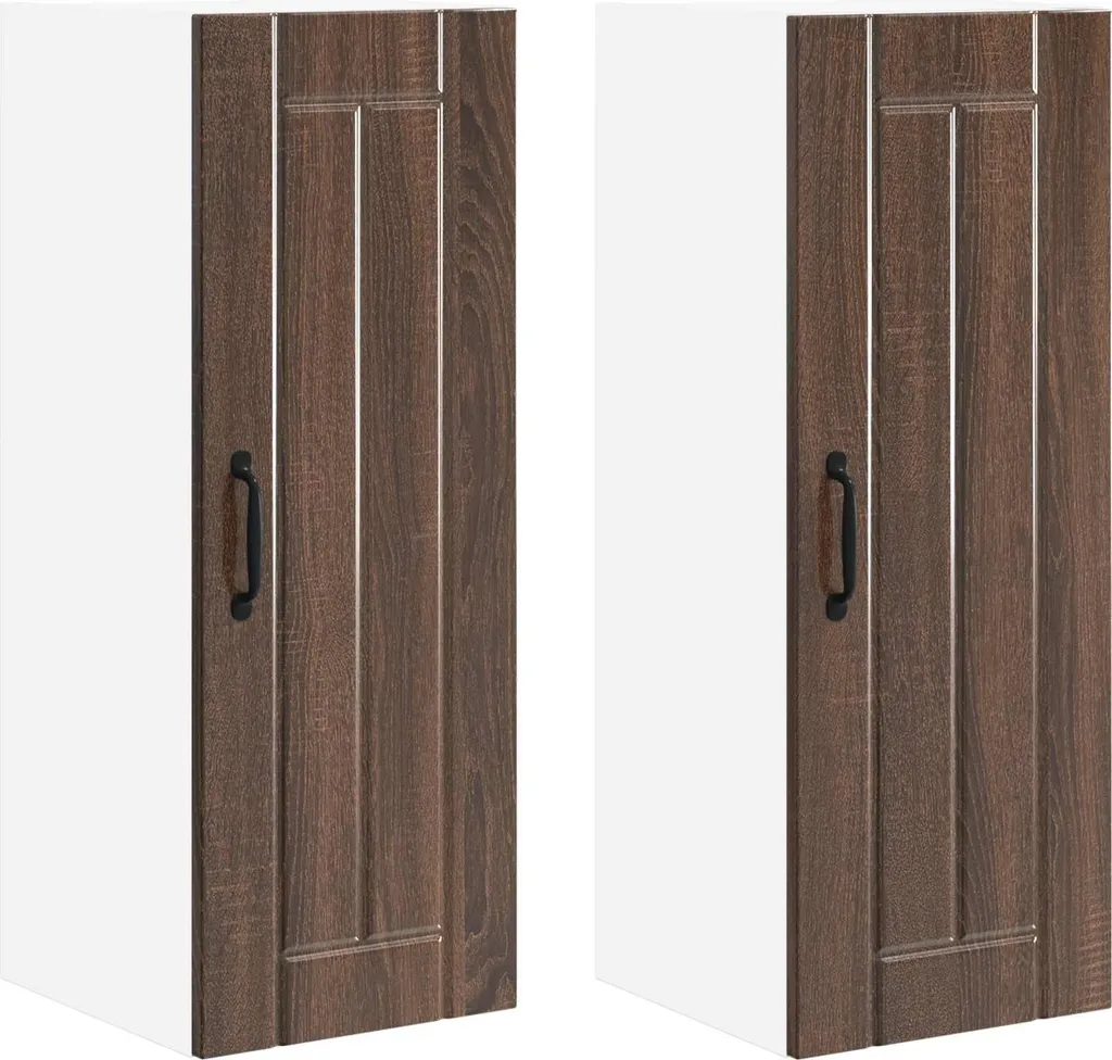 SYFAX™ Mobile da cucina 2 pcs Rovere Marrone 30 x 31 x 80 cm