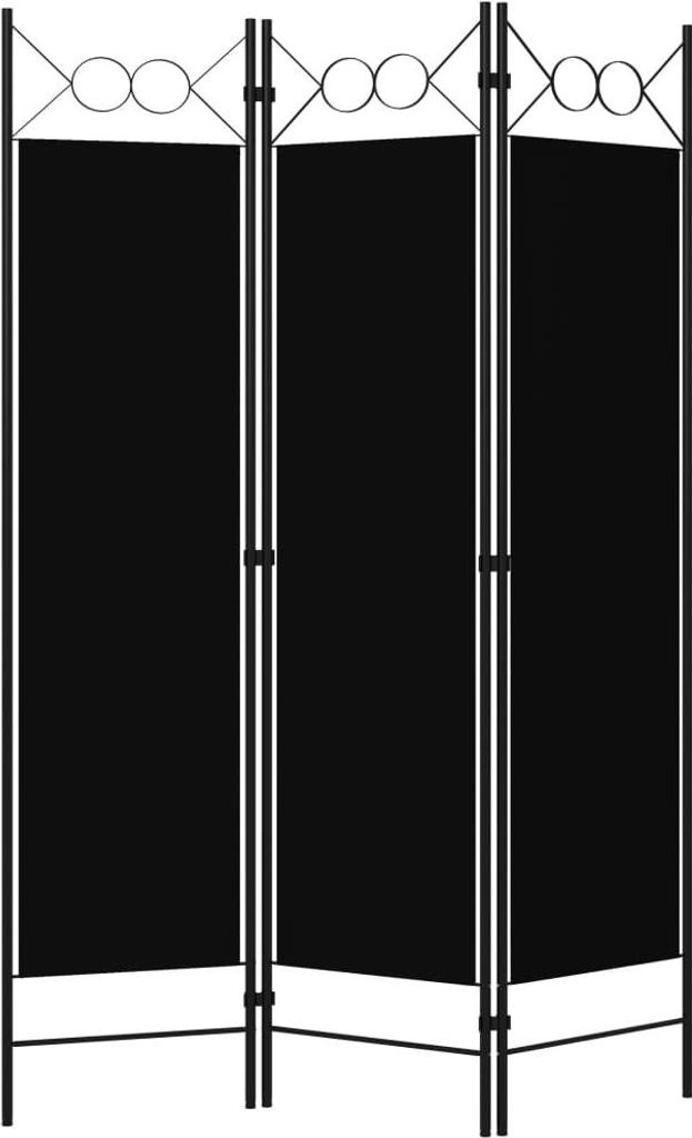 vidaXL 3-tlg. Raumteiler Schwarz 120 x 180 cm Produktbild 