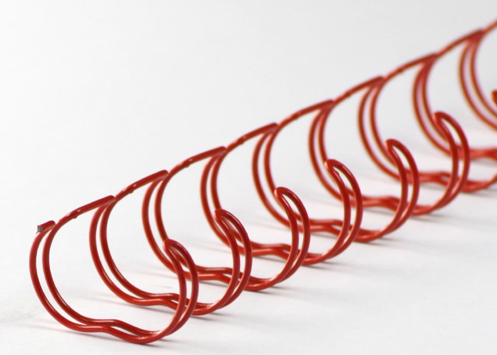 Drahtbinderücken 23 Ringe 15,9mm, 5/8 Zoll, 2:1 Teilung rot