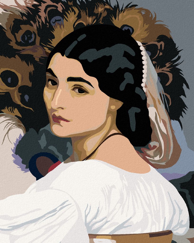 Zuty - Malen nach Zahlen - SCHWARZHAARIGE FRAU, 40x50 cm, ohne Keilrahmen