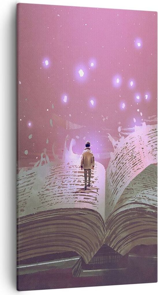 Bild auf Leinwand - Leinwandbild - Fantasy Buch - 55x100cm - Wand Bild - Wanddeko - Wandbilder - Leinwanddruck - Bilder - Kunstdruck - Wanddekorati...