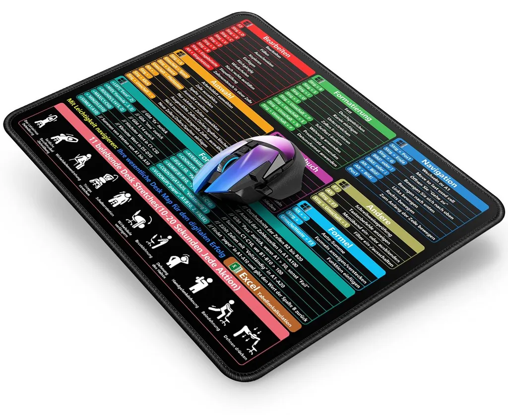 Tapis de souris Excel antidérapant pour ne plus oublier vos raccourcis