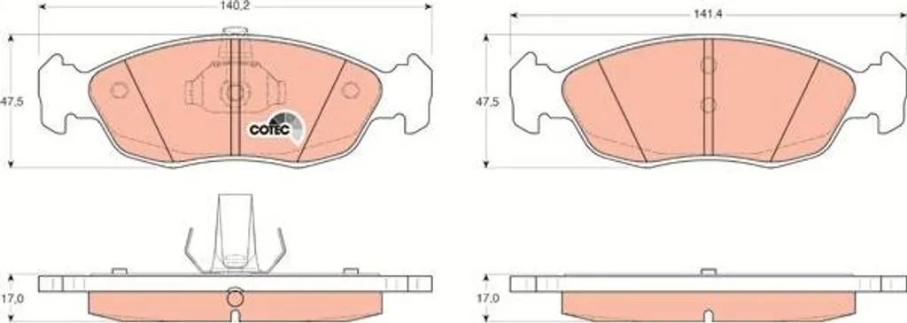 Plaquettes de frein TRW GDB1322 pour Saxo et 106 - Qualité OE 425482