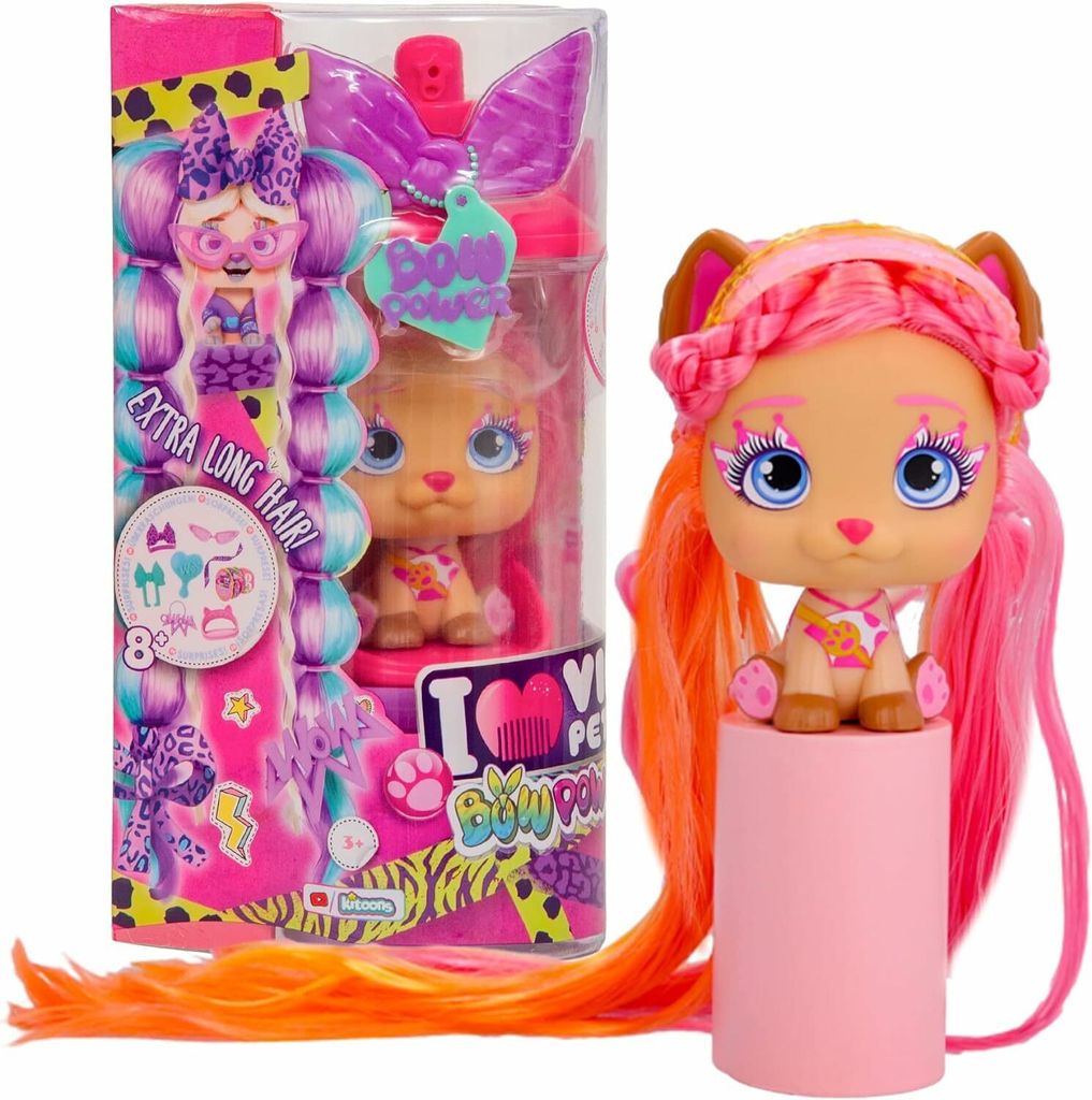 VIP PETS Bow Power Aurora + Kim S6 | Poupée Chien à Collectionner A Un Look Urbain Et Des Cheveux Longs De 30 Cm A Peigner Amz B0 VIP PETS Bow Power Aurora + Kim S6 | Poupée Chien à Collectionner A Un Look Urbain Et Des Cheveux Longs De 30 Cm A Peigner Amz B0