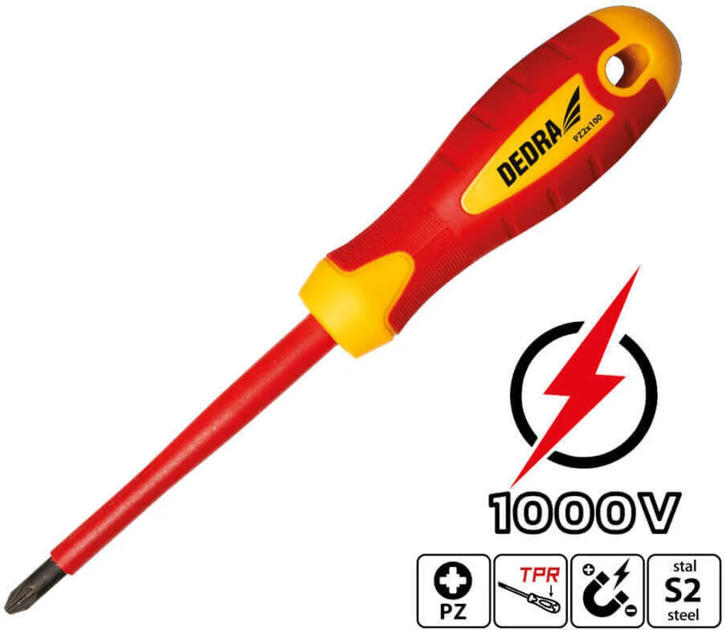 Giravite Isolato 1000V DEDRA PZ2 x 100 mm - Sicurezza Garantita