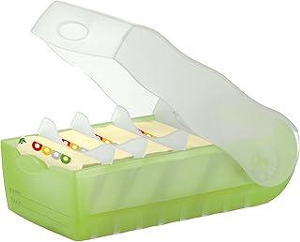 HAN Lernkarteibox CROCO, einfach Vokabeln lernen mit 5-Fächer-Lernsystem, DIN A8 Karteikasten für 500 Karten, inkl. 5 Stützplatten + 100 Lernkar...