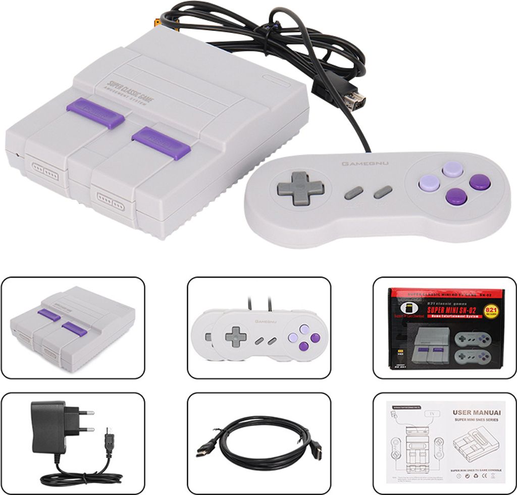 Für HDMI TV Video Game Console Eingebaut 821 Spiele Dual Handheld Retro Wired Controller PAL&NTSC US-Stecker