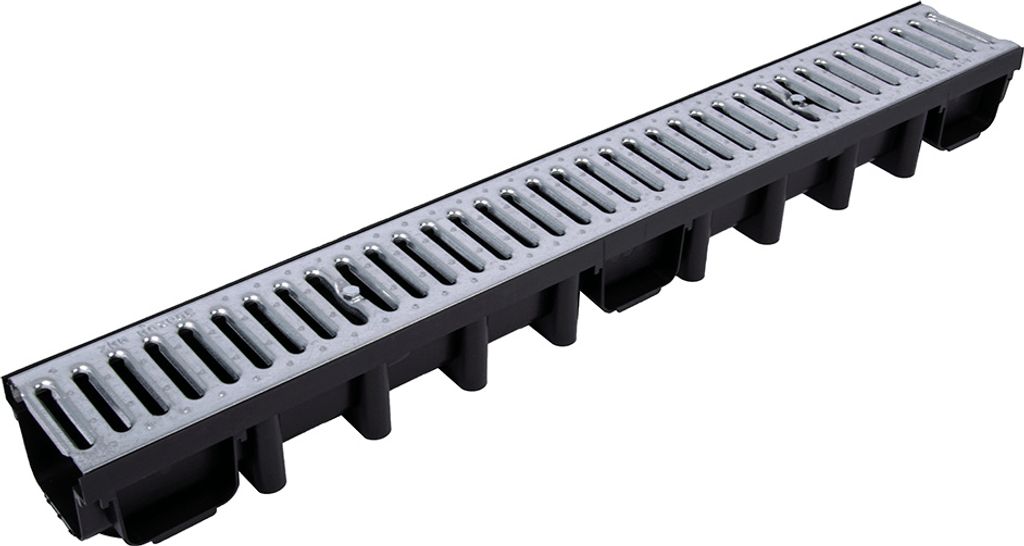 Lineare Entwässerungsrinne mit Stahlgitter 1000x98mm