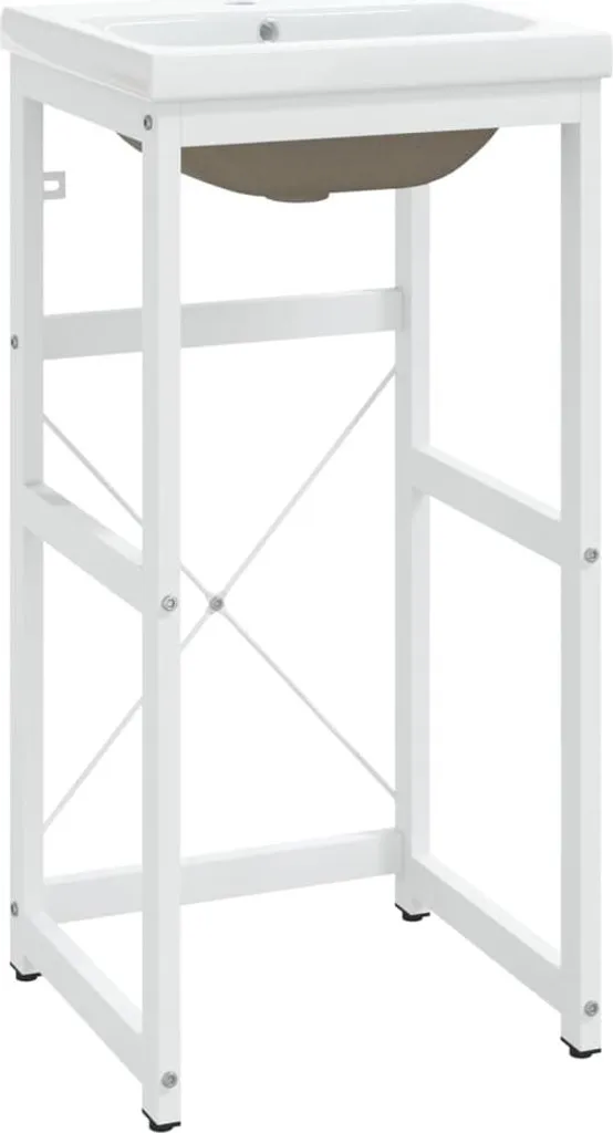 Support lavabo fer blanc : fini l'humidité avec ce meuble ouvert