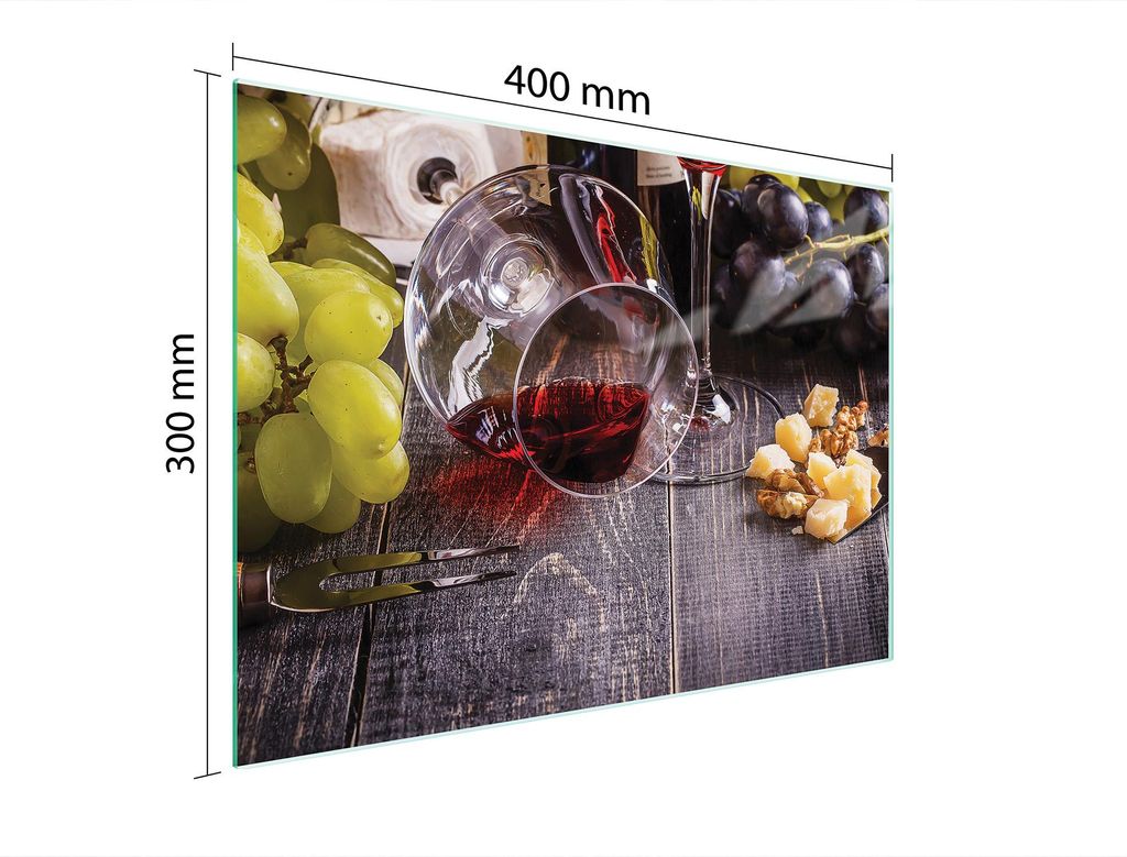 Schneidebrett Herdabdeckplatte Multiglasschneidplatte 40x30 cm Wein Holz