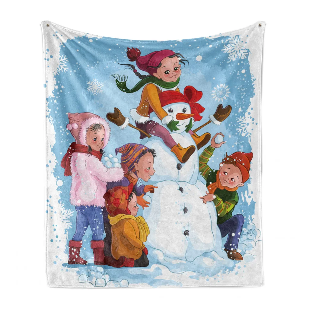 Coperta Morbida ABAKUHAUS Pupazzo di Neve | Offerta Speciale 125x175cm