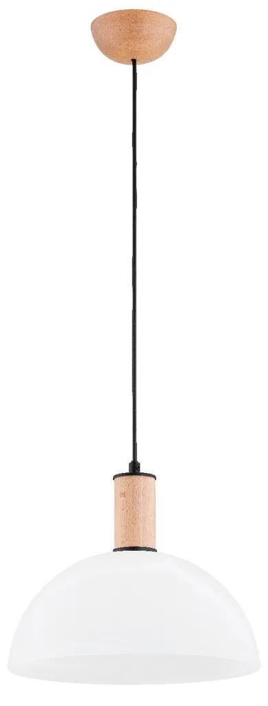 Suspension TERRIN bois clair et blanc Alfa 90cm 1xE27 15W IP20 Design
