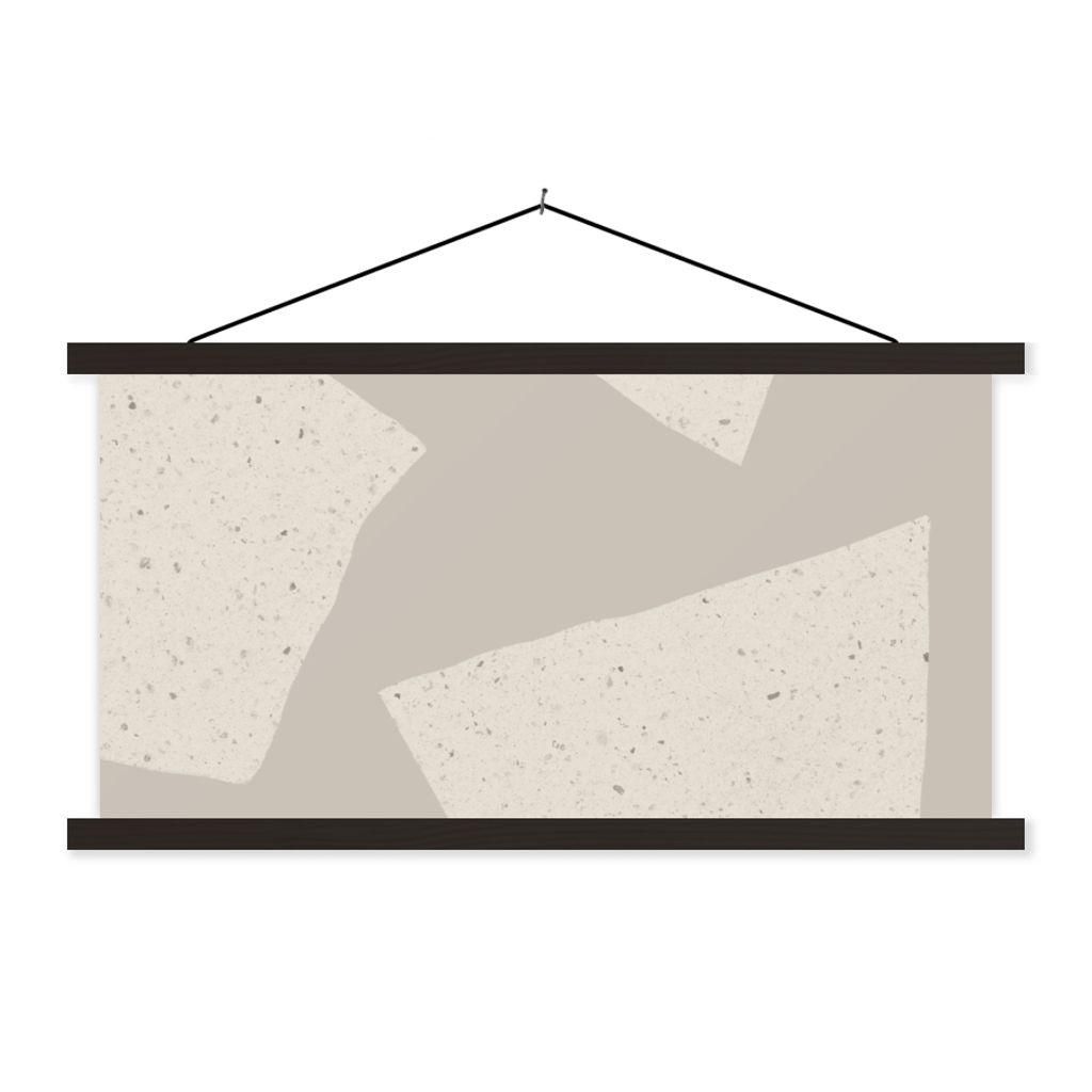 MuchoWow Textilposter Terrazzo - Abstrakt - Pastell - Muster 150x75 cm mit schwarzem Rahmen - Posterleiste