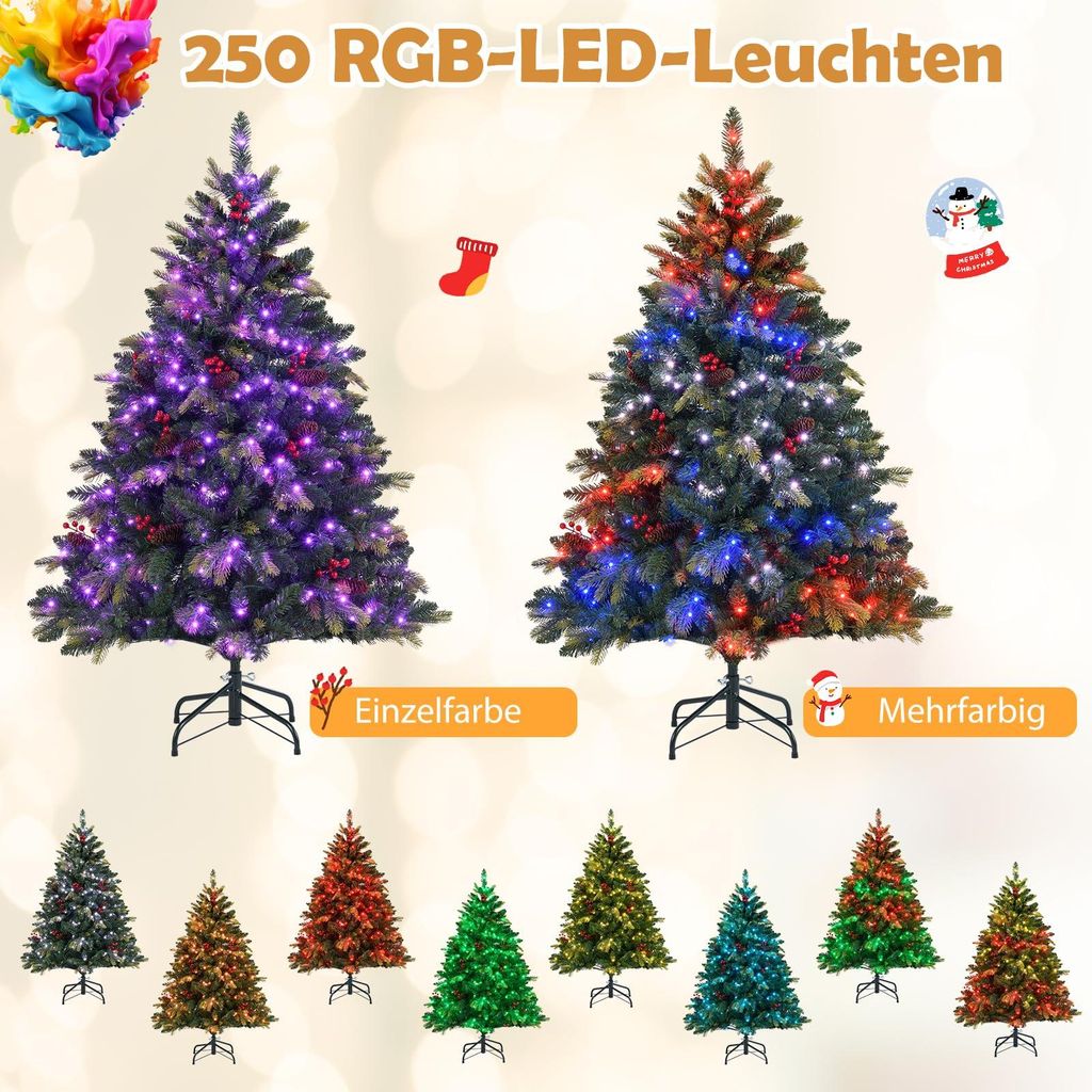 210 cm Künstlicher Weihnachtsbaum, Tannenbaum mit