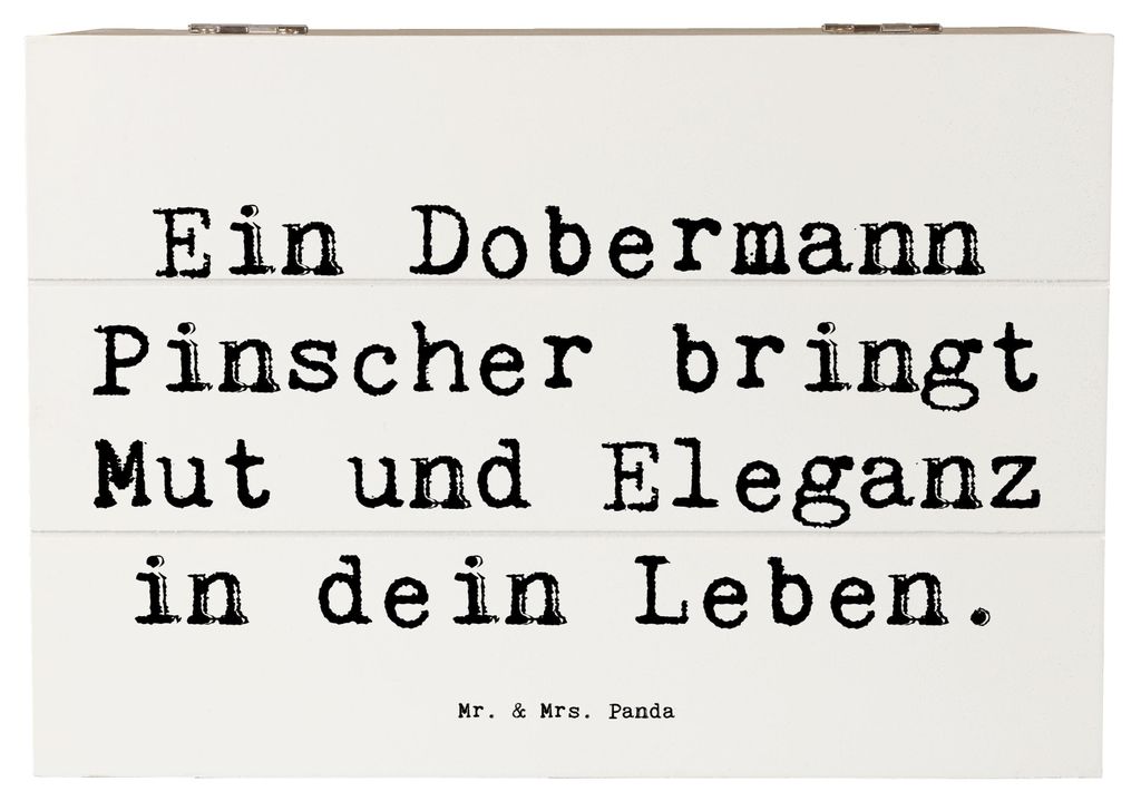 Mr. & Mrs. Panda Box Spruch Dobermann Pinscher 22 x 15 cm - Weiß - Geschenk, Hunderassen Pflege, loyaler Freund, Hunderasse, holzschachtel, Eigens...