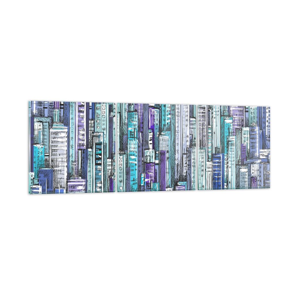Bilder auf glas - Abstraktion modern - 90x30cm - Glasbilder - Wandbilder - Kunstdruck - zum Aufhängen bereit - Wanddekoration aus Glas - Glas Bild...